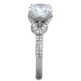 Rhodium 925 Sterling Silver Ring with AAA Grade CZ  in Clear