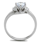 Rhodium 925 Sterling Silver Ring with AAA Grade CZ  in Clear