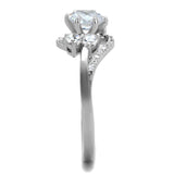 Rhodium 925 Sterling Silver Ring with AAA Grade CZ  in Clear