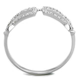 Rhodium 925 Sterling Silver Ring with AAA Grade CZ  in Clear