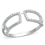 Rhodium 925 Sterling Silver Ring with AAA Grade CZ  in Clear