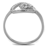 Rhodium 925 Sterling Silver Ring with AAA Grade CZ  in Clear