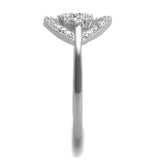 Rhodium 925 Sterling Silver Ring with AAA Grade CZ  in Clear