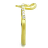 Gold 925 Sterling Silver Ring with AAA Grade CZ  in Clear