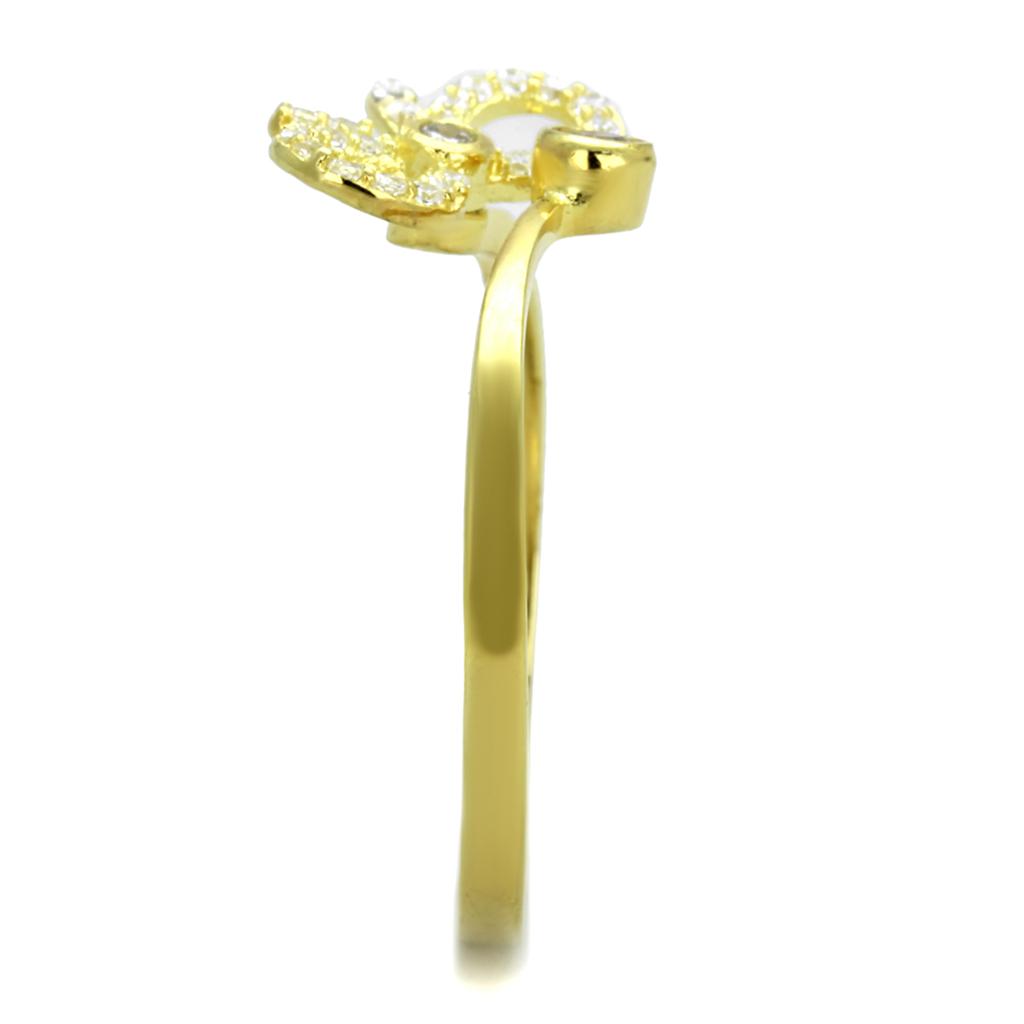 Gold 925 Sterling Silver Ring with AAA Grade CZ  in Rose