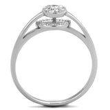 Rhodium 925 Sterling Silver Ring with AAA Grade CZ  in Clear