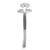 Rhodium 925 Sterling Silver Ring with AAA Grade CZ  in Clear