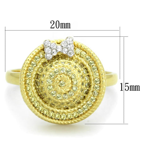 Gold+Rhodium 925 Sterling Silver Ring with AAA Grade CZ  in Topaz