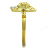 Gold+Rhodium 925 Sterling Silver Ring with AAA Grade CZ  in Topaz