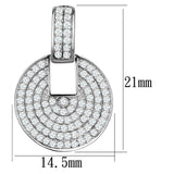 Rhodium 925 Sterling Silver Earrings with AAA Grade CZ  in Clear