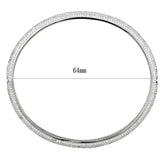 Rhodium 925 Sterling Silver Bangle with AAA Grade CZ  in Clear