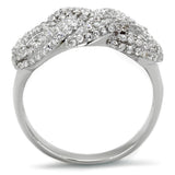 Rhodium 925 Sterling Silver Ring with AAA Grade CZ  in Clear