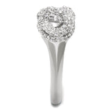 Rhodium 925 Sterling Silver Ring with AAA Grade CZ  in Clear