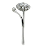 Rhodium 925 Sterling Silver Ring with AAA Grade CZ  in Clear