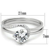 Rhodium 925 Sterling Silver Ring with AAA Grade CZ  in Clear
