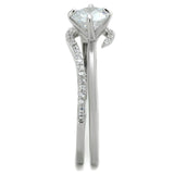 Rhodium 925 Sterling Silver Ring with AAA Grade CZ  in Clear