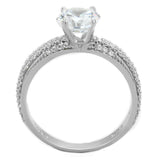 Rhodium 925 Sterling Silver Ring with AAA Grade CZ  in Clear