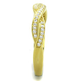 Gold 925 Sterling Silver Ring with AAA Grade CZ  in Clear