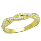 Gold 925 Sterling Silver Ring with AAA Grade CZ  in Clear