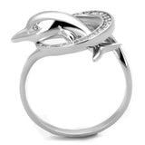 Rhodium 925 Sterling Silver Ring with AAA Grade CZ  in Clear