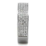 Rhodium 925 Sterling Silver Ring with AAA Grade CZ  in Clear
