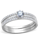 Rhodium 925 Sterling Silver Ring with AAA Grade CZ  in Clear