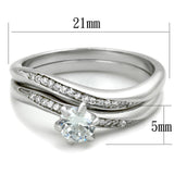 Rhodium 925 Sterling Silver Ring with AAA Grade CZ  in Clear