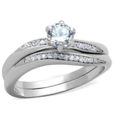 Rhodium 925 Sterling Silver Ring with AAA Grade CZ  in Clear