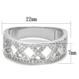 Rhodium 925 Sterling Silver Ring with AAA Grade CZ  in Clear