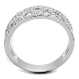 Rhodium 925 Sterling Silver Ring with AAA Grade CZ  in Clear