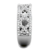 Rhodium 925 Sterling Silver Ring with AAA Grade CZ  in Clear