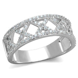 Rhodium 925 Sterling Silver Ring with AAA Grade CZ  in Clear