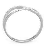 Rhodium 925 Sterling Silver Ring with AAA Grade CZ  in Clear