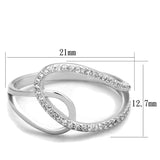 Rhodium 925 Sterling Silver Ring with AAA Grade CZ  in Clear