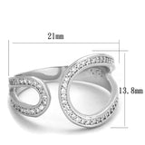 Rhodium 925 Sterling Silver Ring with AAA Grade CZ  in Clear