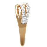 Rose Gold + Rhodium 925 Sterling Silver Ring with AAA Grade CZ  in Clear
