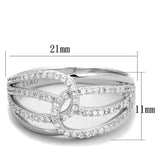 Rhodium 925 Sterling Silver Ring with AAA Grade CZ  in Clear