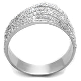 Rhodium 925 Sterling Silver Ring with AAA Grade CZ  in Clear