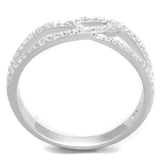 Rhodium 925 Sterling Silver Ring with AAA Grade CZ  in Clear