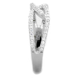 Rhodium 925 Sterling Silver Ring with AAA Grade CZ  in Clear