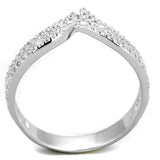 Rhodium 925 Sterling Silver Ring with AAA Grade CZ  in Clear