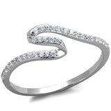 Rhodium 925 Sterling Silver Ring with AAA Grade CZ  in Clear
