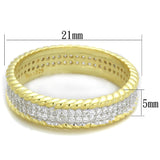 Gold+Rhodium 925 Sterling Silver Ring with AAA Grade CZ  in Clear