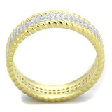 Gold+Rhodium 925 Sterling Silver Ring with AAA Grade CZ  in Clear