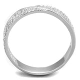 Rhodium 925 Sterling Silver Ring with AAA Grade CZ  in Clear