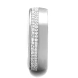 Rhodium 925 Sterling Silver Ring with AAA Grade CZ  in Clear