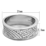 Rhodium 925 Sterling Silver Ring with AAA Grade CZ  in Clear