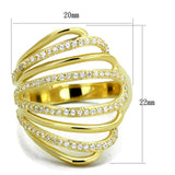 Gold 925 Sterling Silver Ring with AAA Grade CZ  in Clear