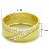 Gold 925 Sterling Silver Ring with AAA Grade CZ  in Clear