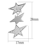 Rhodium 925 Sterling Silver Earrings with AAA Grade CZ  in Clear